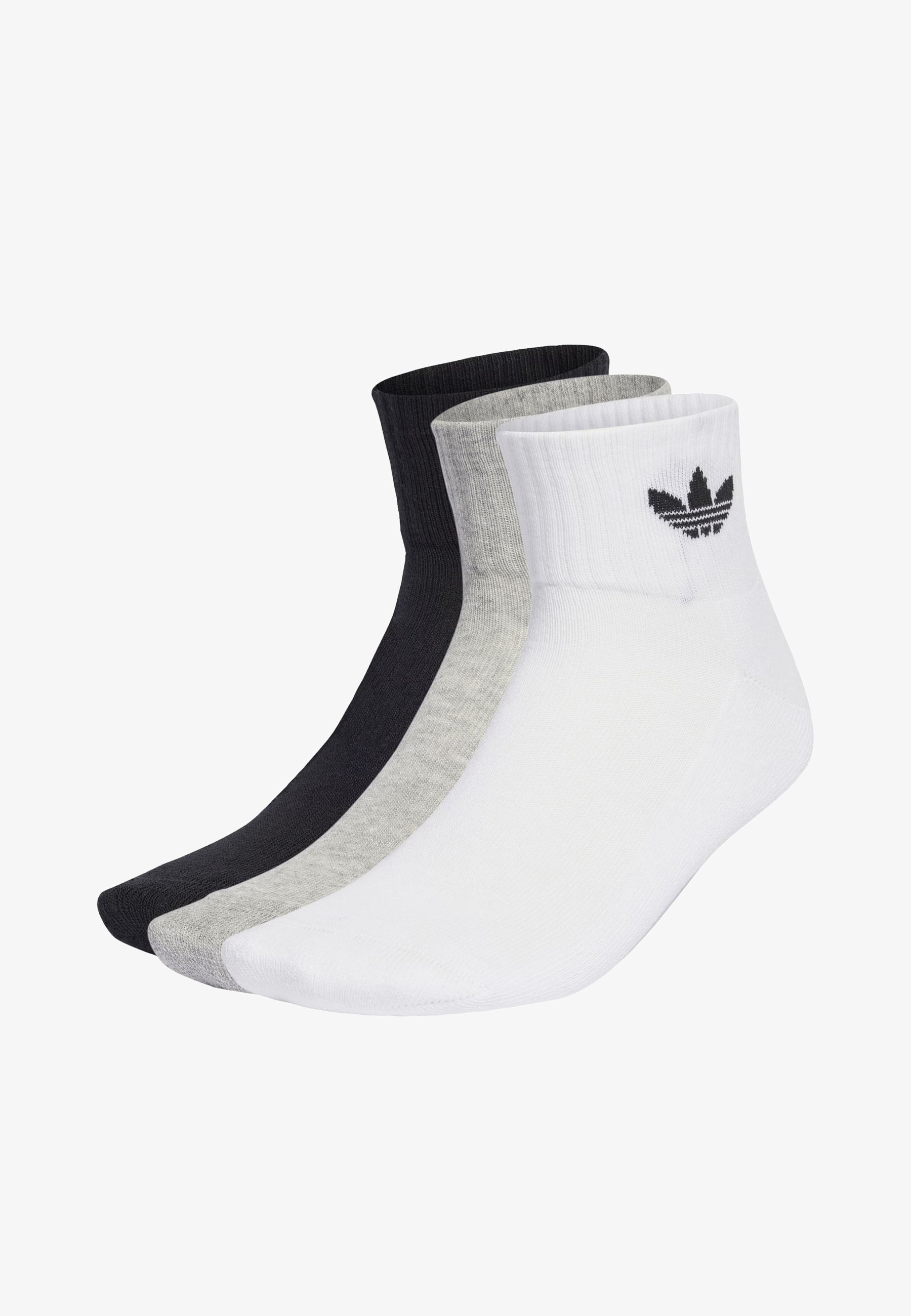 adidas Originals 3PACK Calze white medium grey heather black