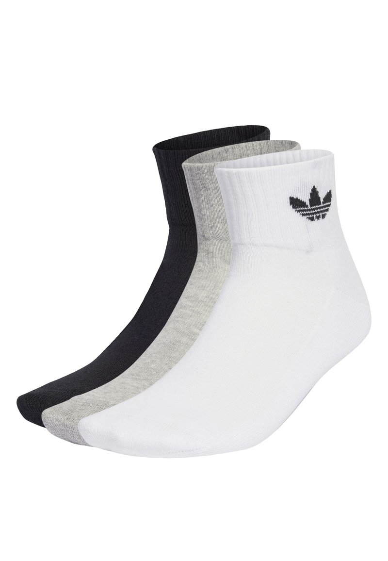 adidas Originals - MID ANKLE UNISEX 3 PACK - Socken - white   medium grey heather   black, Vergrößern