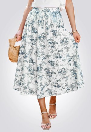 Cupshe ENCHANTING FLORAL PRINT MIDI - A-line skirt - white