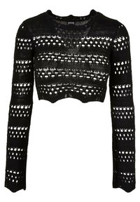 CROPPED CROCHET - Svetrík - black