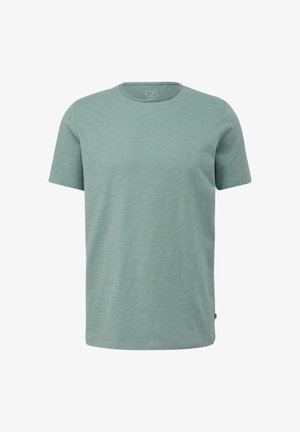 QS MIT FLAMM-STRUKTUR - Lihtne T-särk - salbeigrün