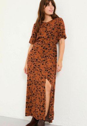 REGULAR FIT - Maxikleid - tan brown animal spot