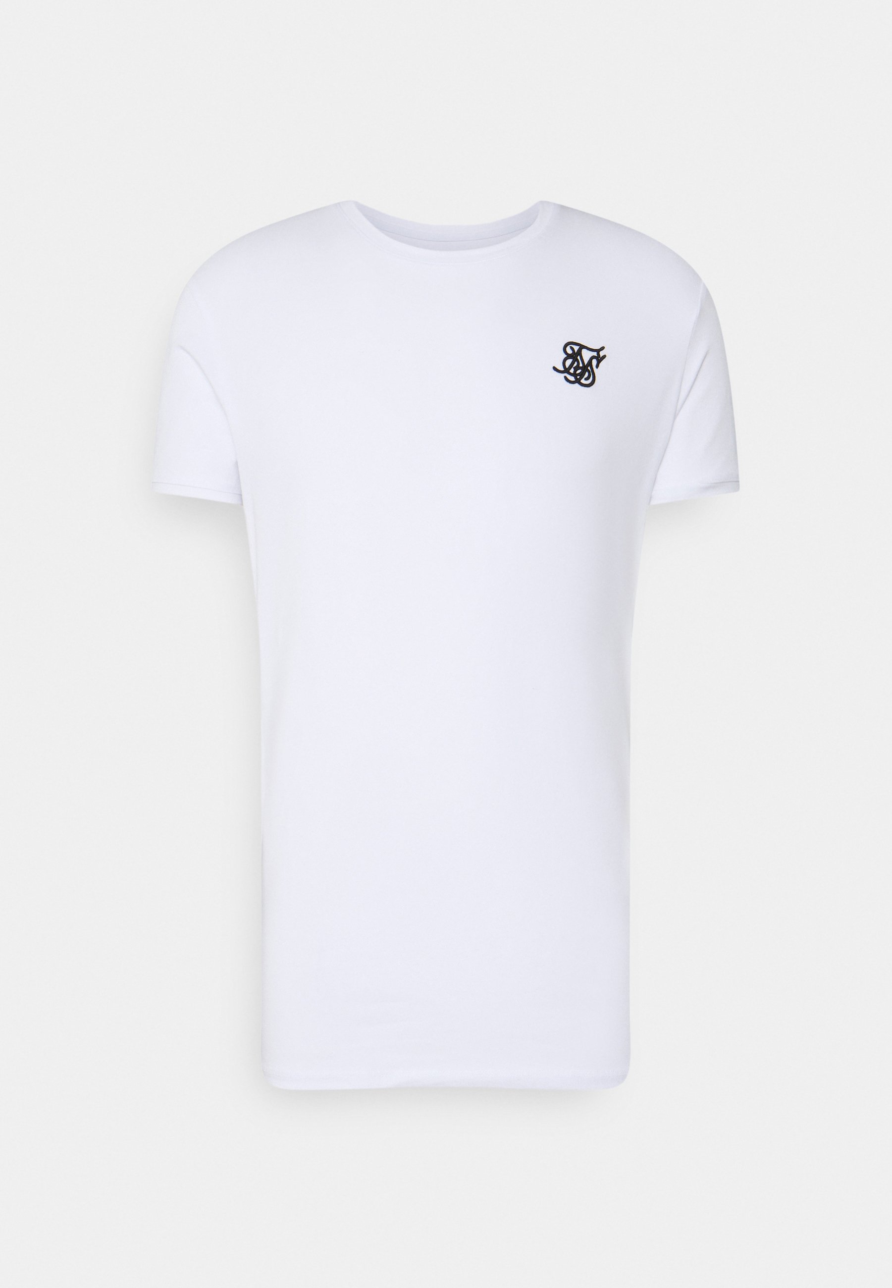 SikSilk Mens Straight Hem Gym T-Shirt - White: Large