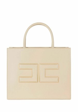 Elisabetta Franchi MEDIA CON PLACCA LOGO - Bolso de mano - beige