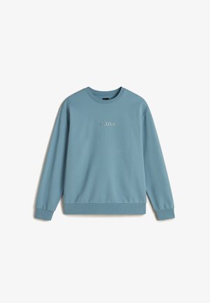 Lichtblauwe sweatshirt van een katoenmix. Ronde hals, lange mouwen, ribgebreide cuffs en onderrand. Voorzien van een geborduurd "vans." logo op de borst.