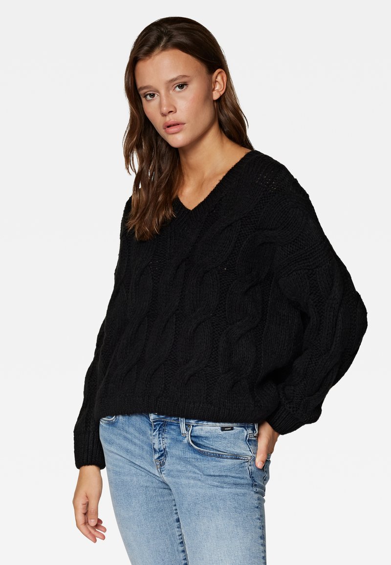 Mavi V NECK  - Strickpullover - black