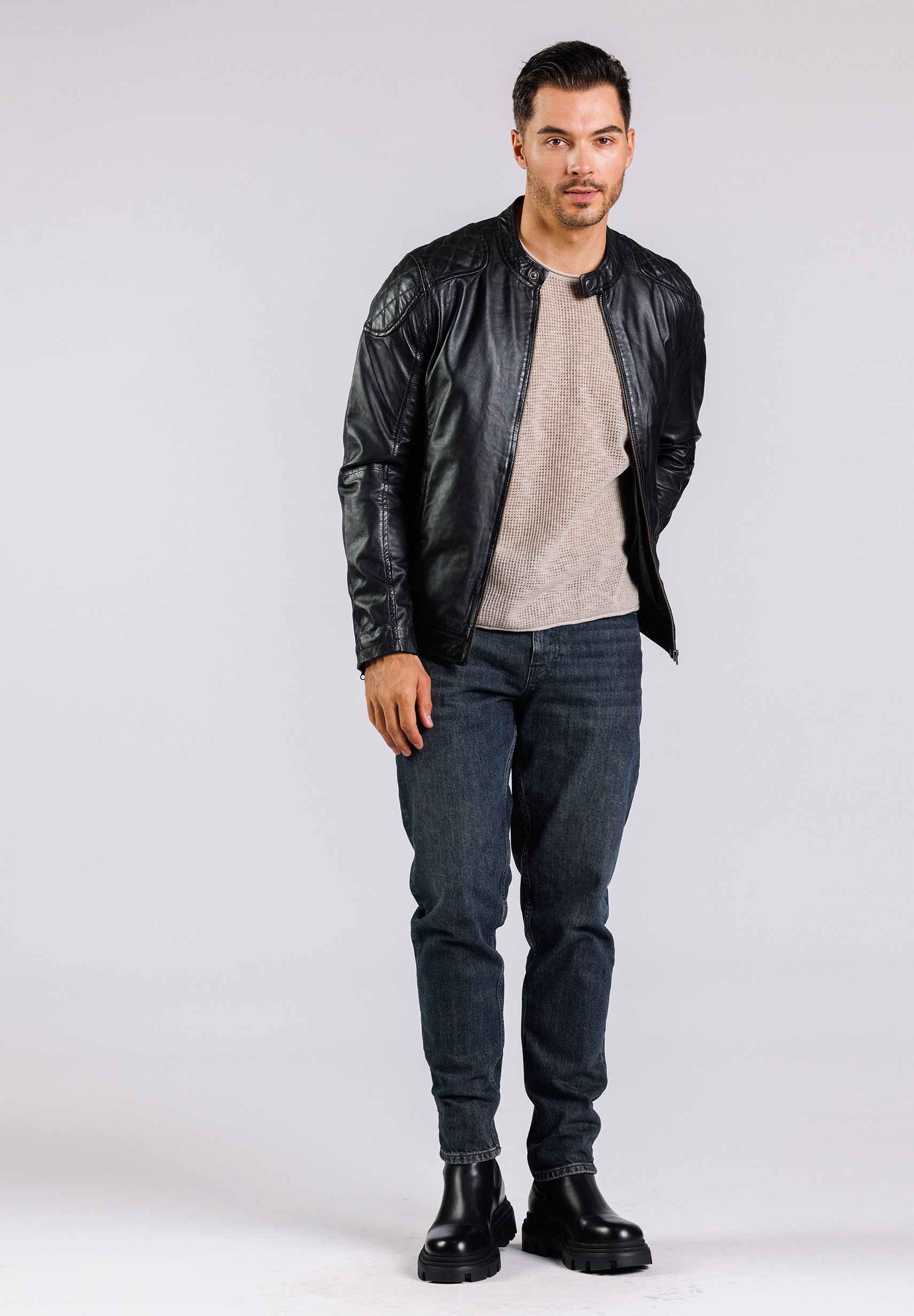 Freaky Nation TYLER - Leather jacket - black - Zalando