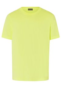 Kortärmad t-shirt i stark neon gul, tillverkad av mjukt tyg med rundad halsringning och rak skärning, med minimal sömnad.