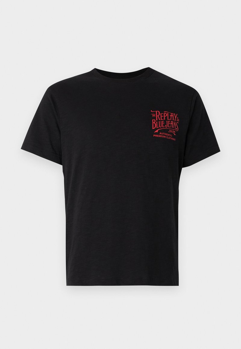 Replay T-shirt print zwart