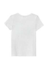 Witte katoenen t-shirt met een klassieke ronde hals, korte mouwen en een gladde textuur. Geen zichtbare patronen of accenten.