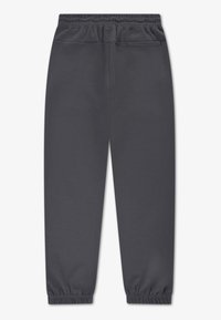 Σκούρο γκρι φόρμα με ελαστική μέση, στενές μανσέτες στους αστραγάλ ους και μία πίσω τσέπη. Λείο ύφασμα, κατασκευασμένο από απαλό ύφασμα.