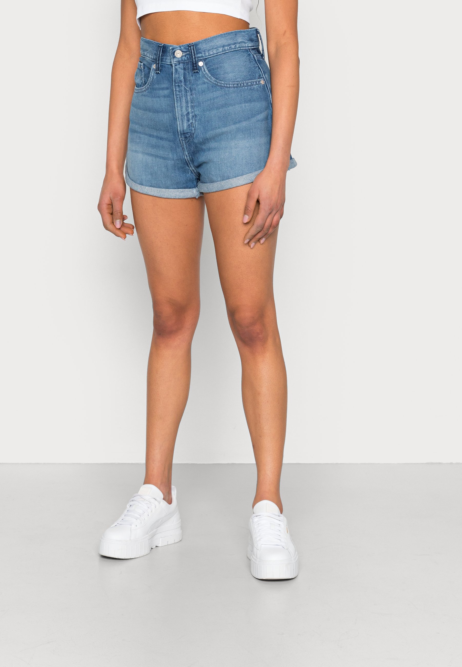 Denim shorts - indigo crush/blue denim 
