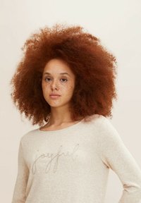 TOM TAILOR Bluză cu mânecă lungă - messy beige melange