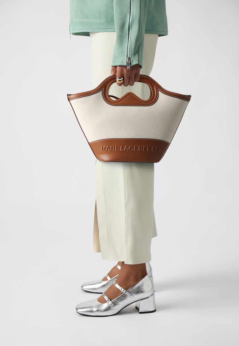 KARL LAGERFELD - AVIATOR TULIP TOTE - Handbag - natural canvas tan, Enlarge