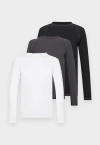 3 PACK UNISEX - Top s dlhým rukávom - true black/bright white/forged iron