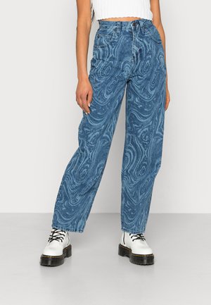 LASER MARBLE - Džíny Bootcut - blue