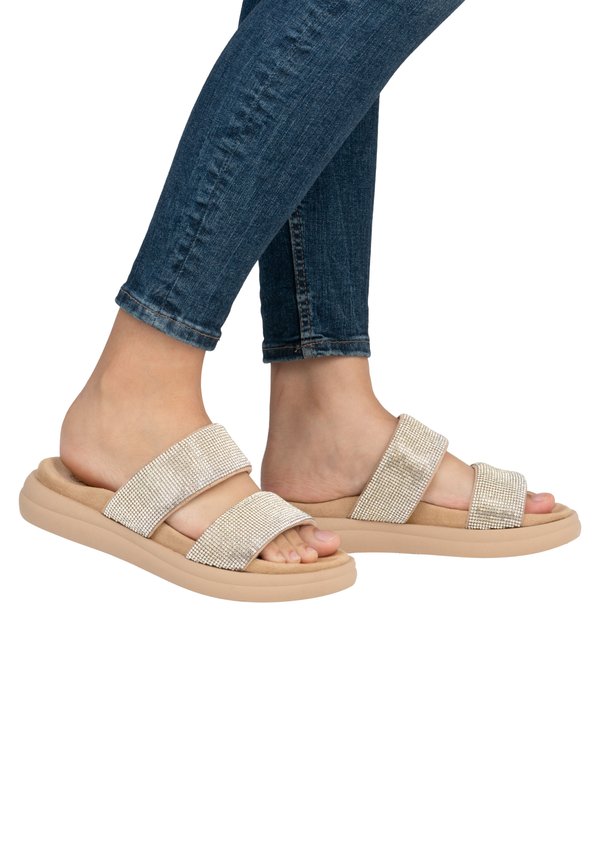 Pantolette flach - metallic