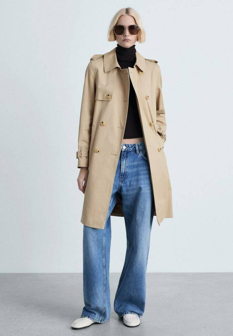 Trench-Coat Beige Mango Pour Femme - Taille S - Occasion Très Bon État