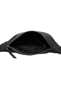 Černá kožená psaníčka s hladkým povrchem, zipovým uzávěrem a textilním podšívkou. Obsahuje vnitřní kapsu pro organizaci.