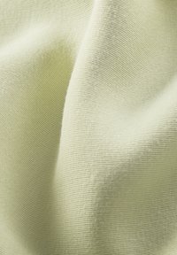 Svetlo zelena, mehka tkanina z fino rebrasto teksturo. Material se zdi lahek in se nežno pada, kar pokaže subtilne razlike v odtenku.