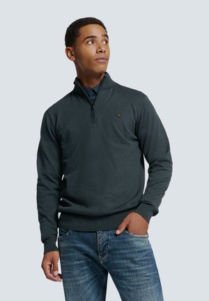 TIMELESS BASICS HALF-ZIP - Strickpullover - dark blue
