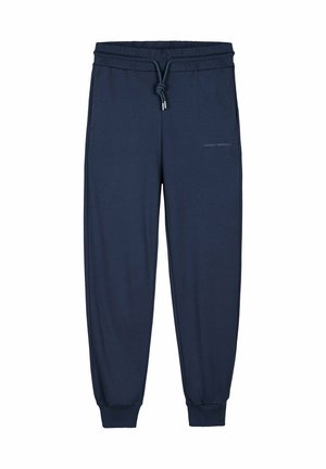 Marineblauwe joggingbroek met elastische tailleband, trekkoord, zijzakken, geribde boorden en klein "Colmar Originals" logo op de linker dij.