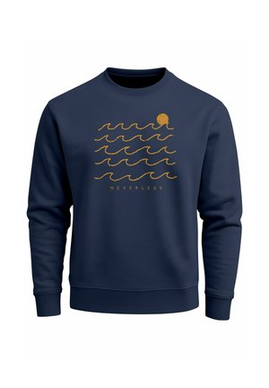 FRONTPRINT WELLEN WAVES DESIGN - Sweatshirt - navy