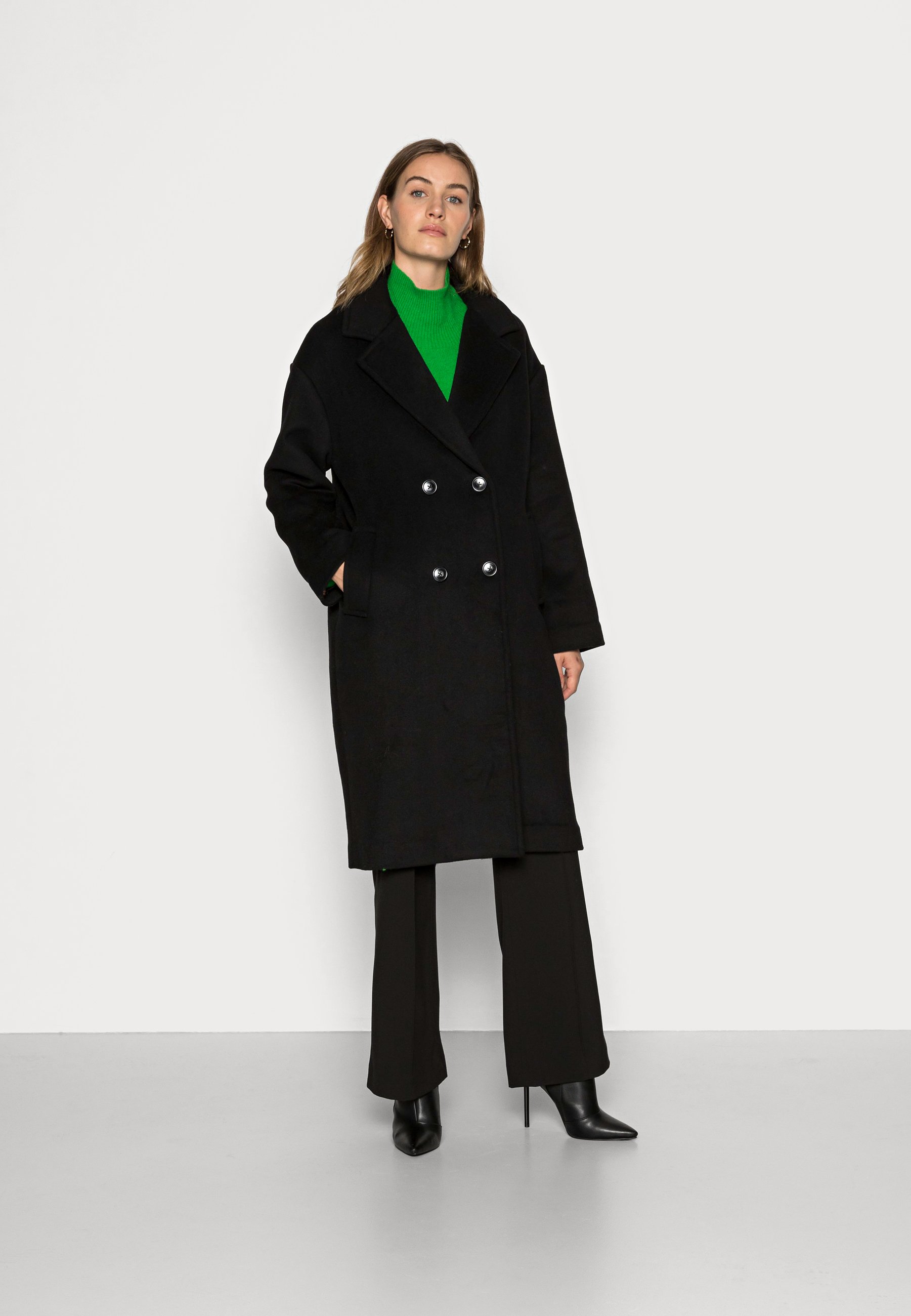 single breasted coat black