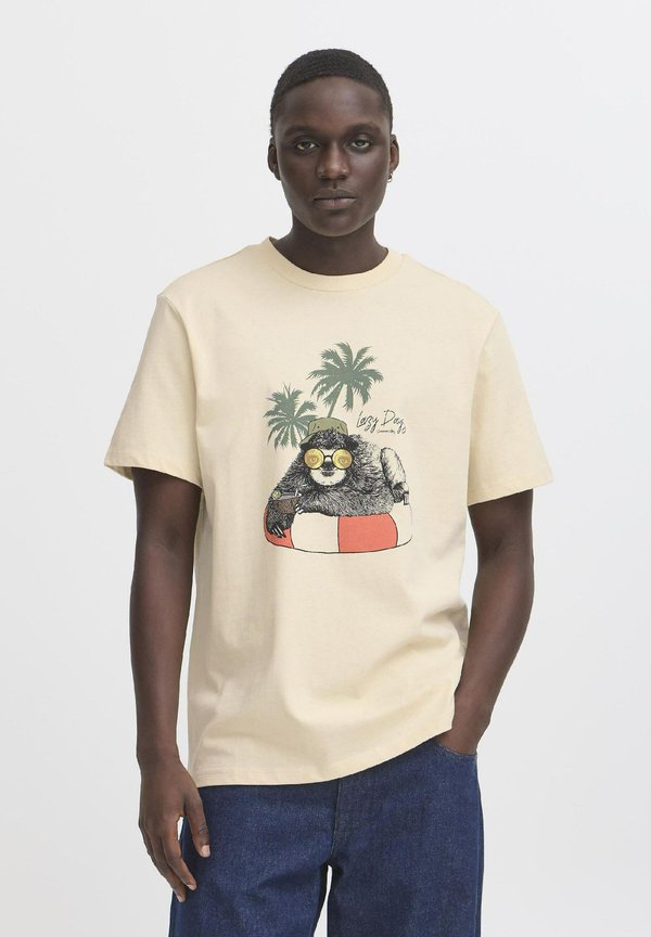 BHJERRON - Print T-shirt - beige sloth