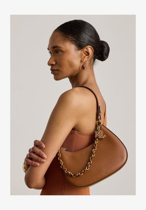Lauren Ralph Lauren, LEATHER MEDIUM MARCY ZIP SHOULDER BAG - Borsa a mano - brown