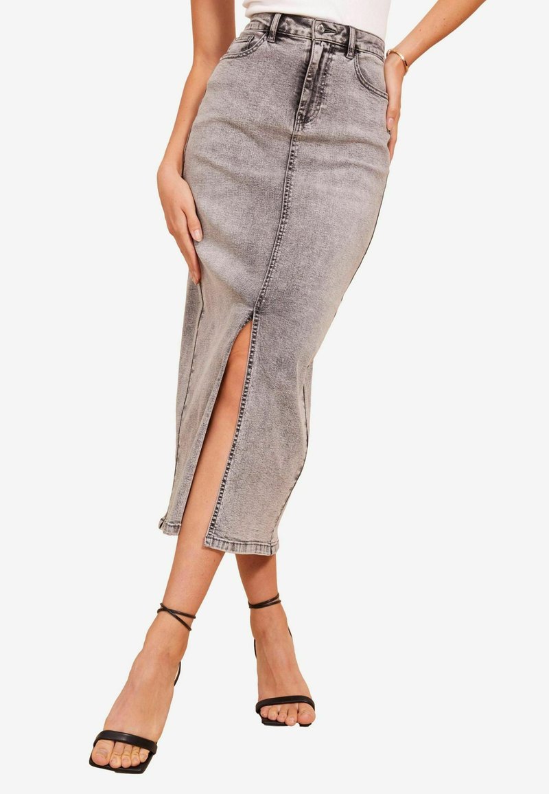 Friends Like These SPLIT REGULAR FIT - Jeanskjol - grey