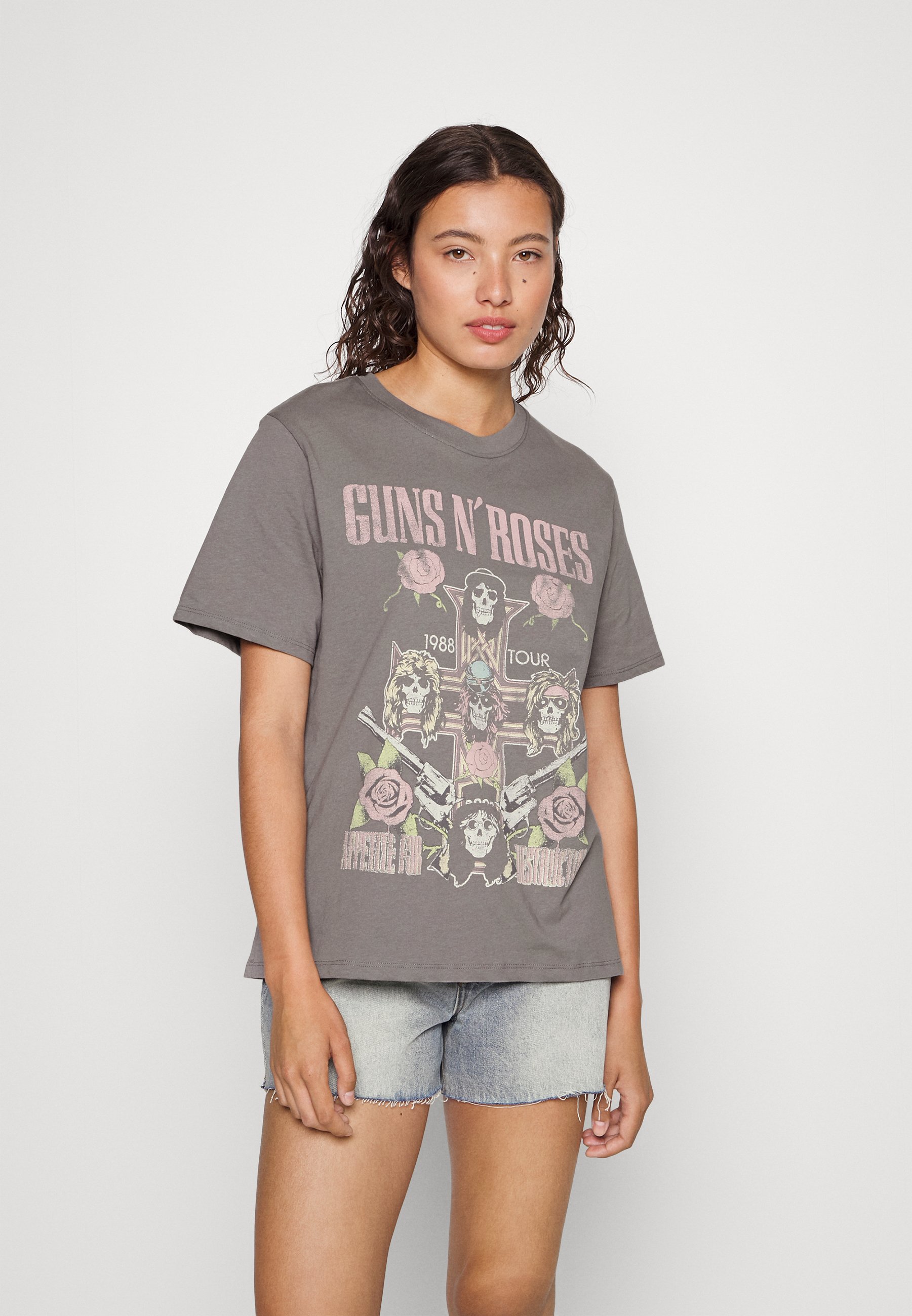 N ROSES TEE - Print T-shirt - grey 