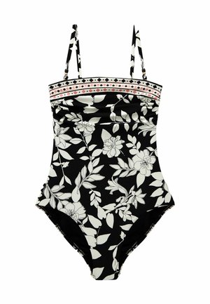 TALL - Badpak - black ecru floral