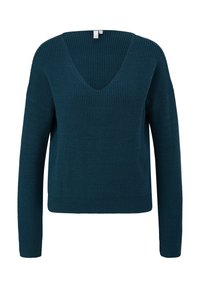 QS Stickad tröja - teal