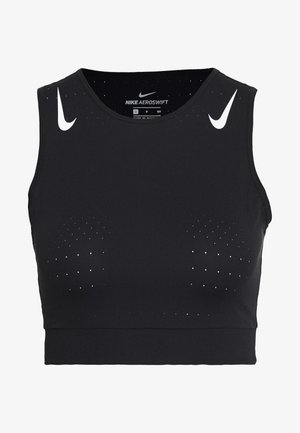 AEROSWIFT CROP - Sports shirt - black/white