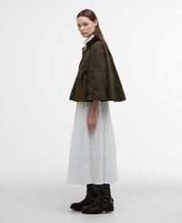Barbour BARBOUR X ERDEM REVERSIBLE CLOVER SHOWERPROOF CAPE - Keep - khaki brown/ancient tartan green rose