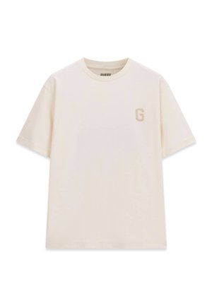 Guess, T-SHIRT MIT PAILLETTEN-LOGO - T-shirt imprimé - beige