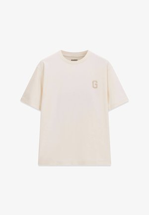 Guess, T-SHIRT MIT PAILLETTEN-LOGO - T-shirt imprimé - beige