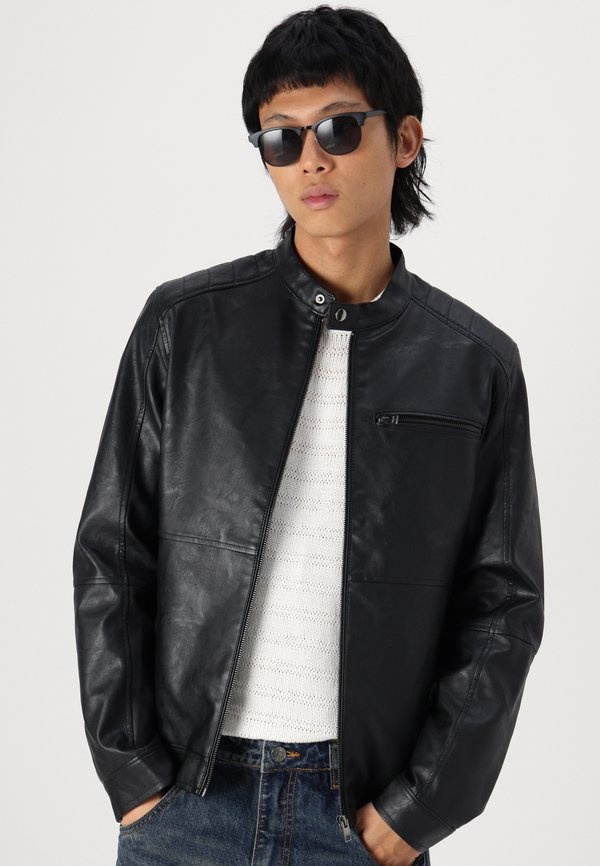 JJEDYLAN BIKER JACKET - Faux leather jacket - schwarz4