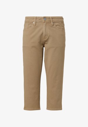 Kerged kokkutõmbumisega puuvillased teksad, sirge jala lõigetega, viie tasku disain, metallist nup closure ja õmblused üle õmbluste ja taskute.