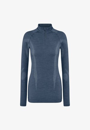 FALKE Wool-Tech High Zip Neck cold to very cold temperatures - Hemd - capitain