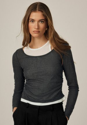 Next, REGULAR FIT - LAYERED LONG SLEEVE TOP - Langarmshirt - grey white
