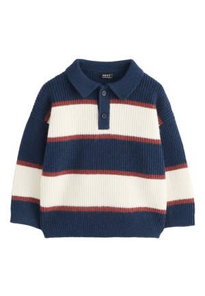 Next REGULAR FIT - STRIPE RUGBY - Langærmet T-shirt - navy blue burgundy