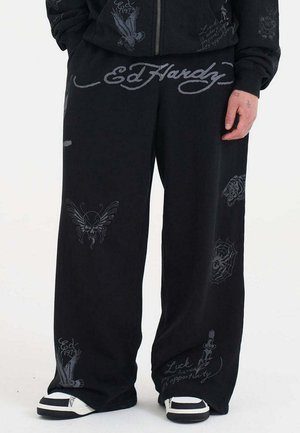 TATTOO COLLAGE RELAXED JOGGERS - Trainingsbroek - black