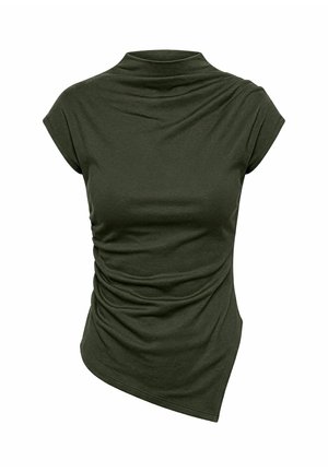 Object, TOP RUCHED ASYMMETRIC - Camiseta estampada - kambaba