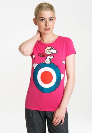 SNOOPY - PEANUTS - T-shirt med print - pink-weiss