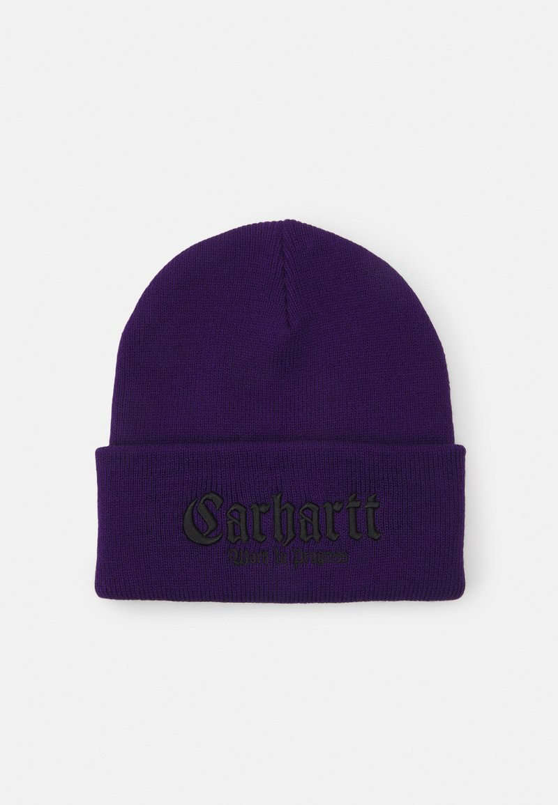 Carhartt WIP - ONYX BEANIE UNISEX - Pletena kapa - tyrian/black, Povečajte