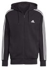 ESSENTIALS 3-STRIPES FULL-ZIP - Mikina so zipsom - black   white