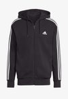 ESSENTIALS 3-STRIPES FULL-ZIP - Jaka ar rāvējslēdzēju - black   white