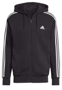 ESSENTIALS 3-STRIPES FULL-ZIP - Felpa con zip - black   white